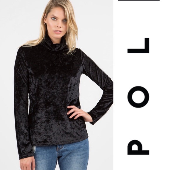 POL Tops - 3/$30 POL Black Velvet Long Sleeve Turtleneck
